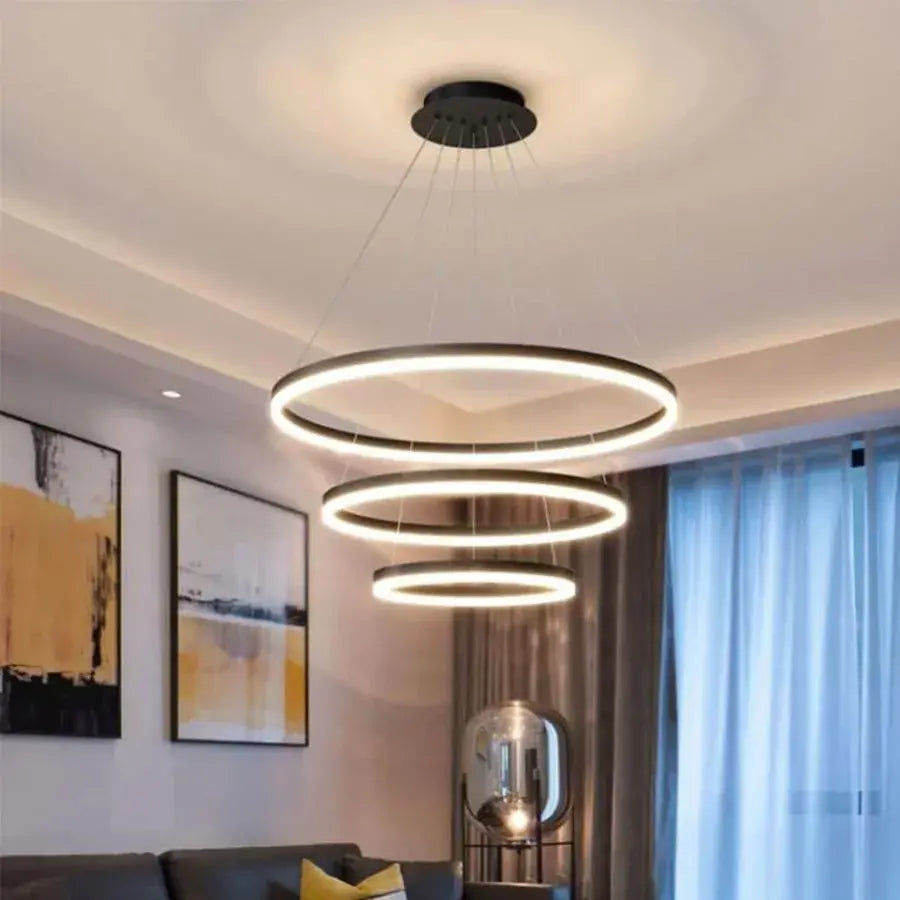 LED полилей, окачен с 84W дистанционно управление, 3 кръга, студена/гореща/неутрална светлина, нестабилна, черна, регулируема височина