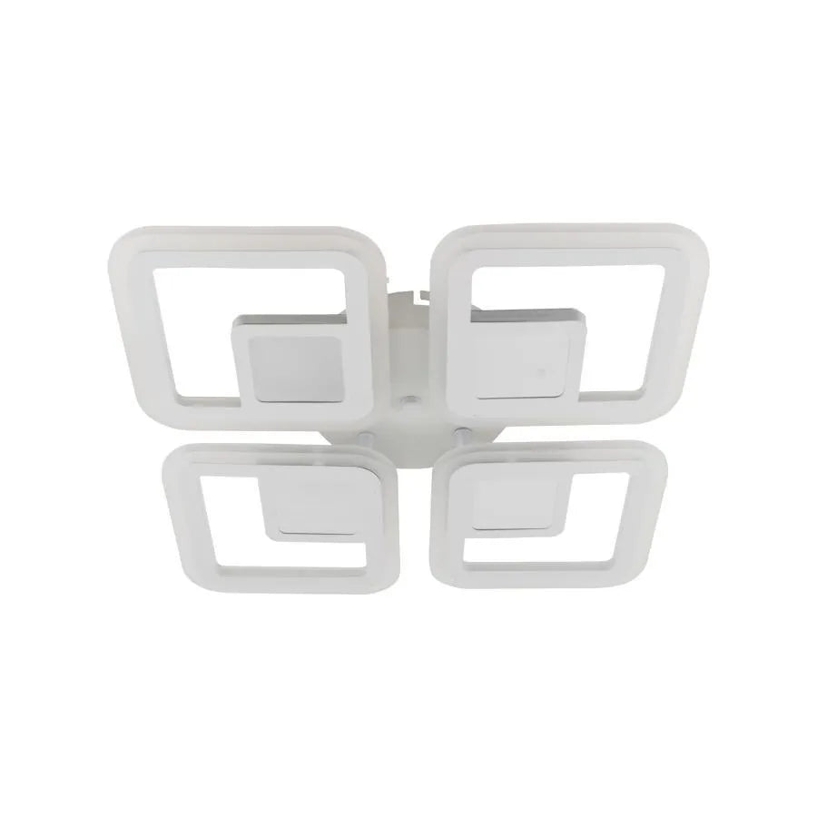 LED полилей с дистанционно управление Chai 104W, 4 квадрата, студена/гореща/неутрална светлина, нестабилна, бяла