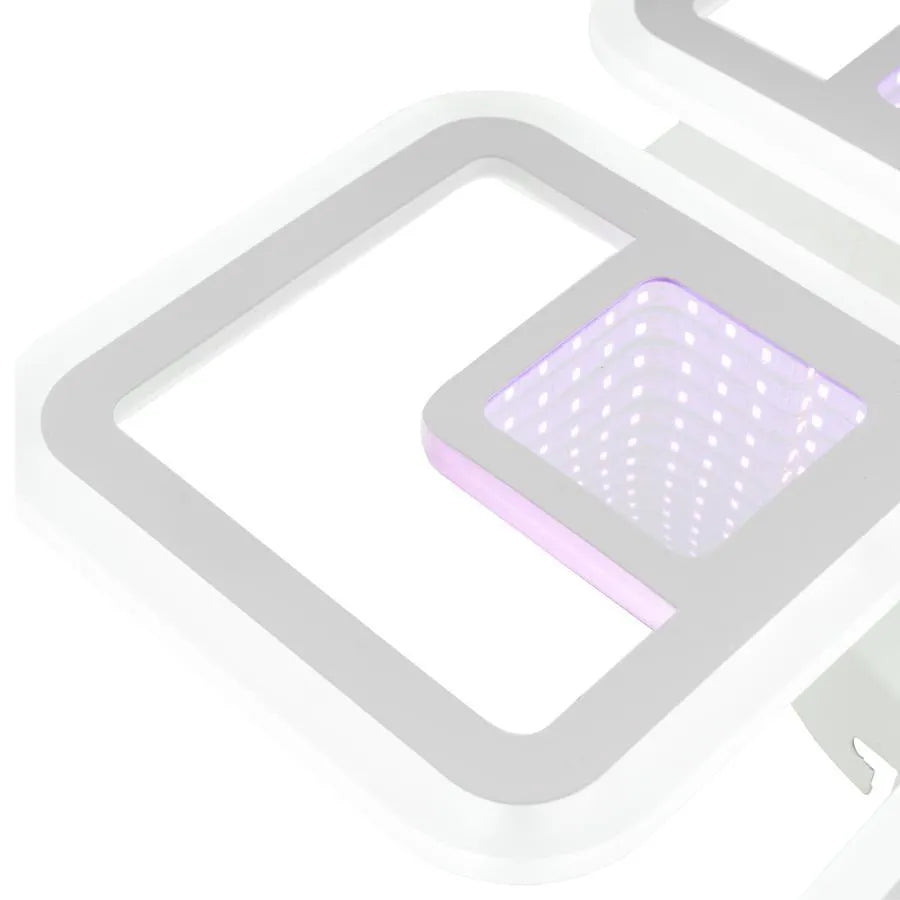 LED полилей с дистанционно управление Chai 104W, 4 квадрата, студена/гореща/неутрална светлина, нестабилна, бяла