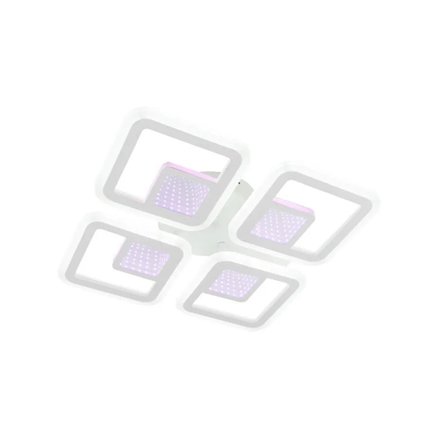 LED полилей с дистанционно управление Chai 104W, 4 квадрата, студена/гореща/неутрална светлина, нестабилна, бяла