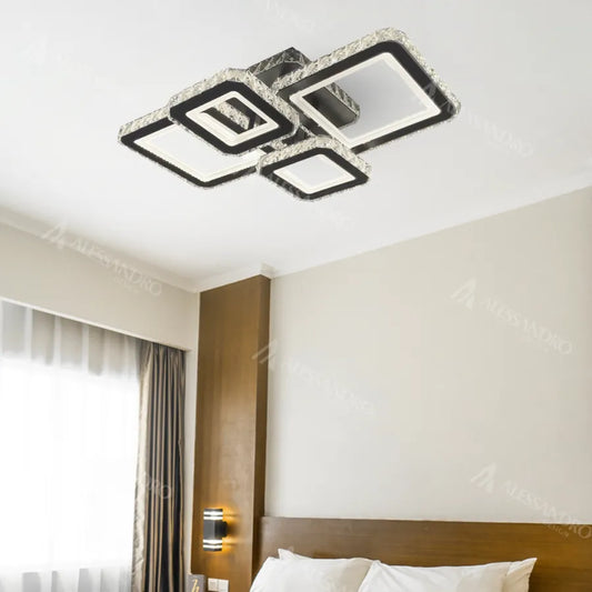 LED полилей с дистанционно управление и Crystal Blakely RGB 154W, 4 квадрат