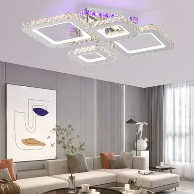 LED полилей с дистанционно управление и Crystal Nova Rhomba RGB 60W, 4 квадрат