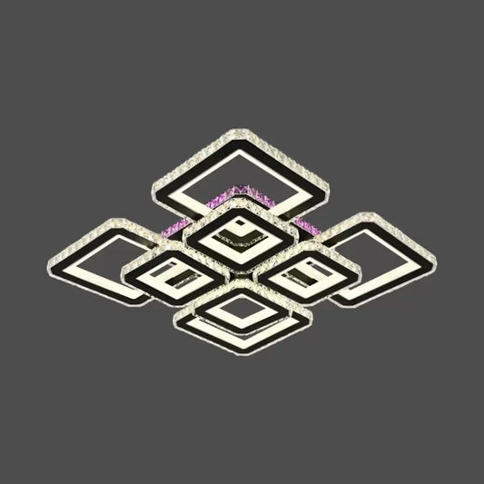 LED полилей с дистанционно управление и кристал Blakely RGB 163W, 8 квадрат