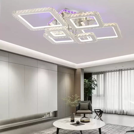 LED полилей с дистанционно управление и Crystal Nova Rhomba RGB 178W, 6 квадрат