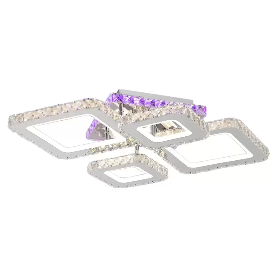 LED полилей с дистанционно управление и Crystal Nova Rhomba RGB 60W, 4 квадрат