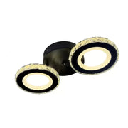 LED полилей с дистанционно управление и Crystal Nova Rotonda 29W, 2 кръга, студена/гореща/неутрална светлина, нестабилна, черна