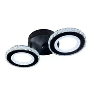 LED полилей с дистанционно управление и Crystal Nova Rotonda 29W, 2 кръга, студена/гореща/неутрална светлина, нестабилна, черна