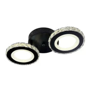 LED полилей с дистанционно управление и Crystal Nova Rotonda 29W, 2 кръга, студена/гореща/неутрална светлина, нестабилна, черна