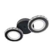 LED полилей с дистанционно управление и Crystal Nova Rotonda 29W, 2 кръга, студена/гореща/неутрална светлина, нестабилна, черна