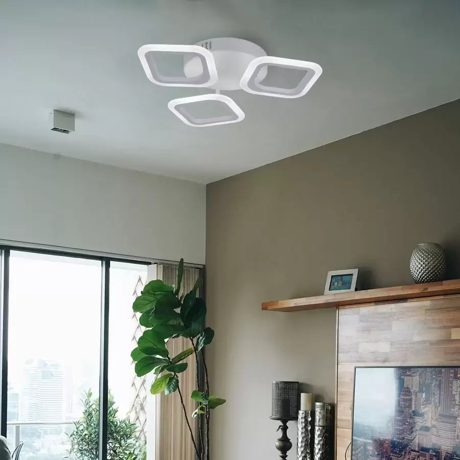 LED LED ERIKA 24W, 3 квадрата, неутрална светлина, бяла