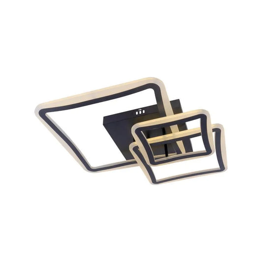 LED полилей с Fareyda 120W дистанционно управление, 3 квадрата, студена/гореща/неутрална светлина, проклет, черно