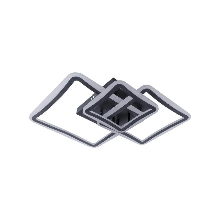 LED полилей с Fareyda 120W дистанционно управление, 3 квадрата, студена/гореща/неутрална светлина, проклет, черно