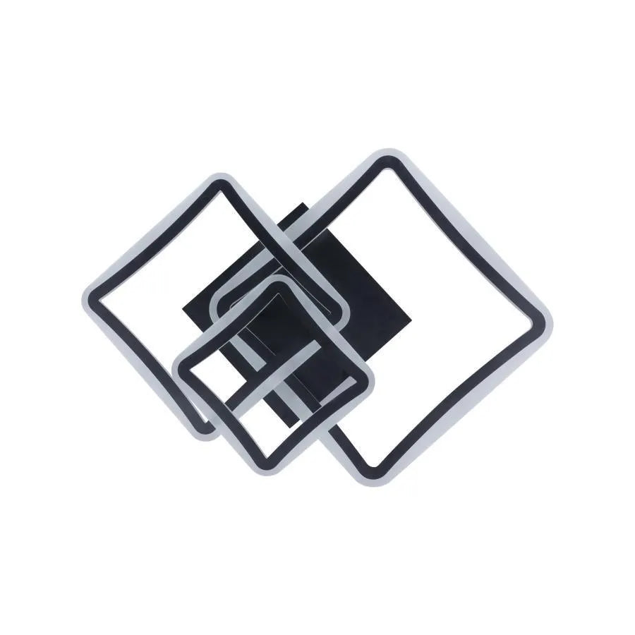 LED полилей с Fareyda 120W дистанционно управление, 3 квадрата, студена/гореща/неутрална светлина, проклет, черно