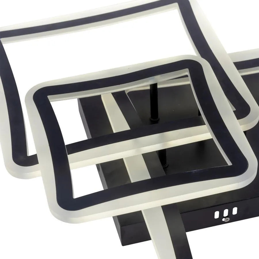 LED полилей с Fareyda 120W дистанционно управление, 3 квадрата, студена/гореща/неутрална светлина, проклет, черно