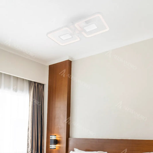 LED полилей с дистанционно управление Felix 57W, 2 квадрата, студена/гореща/неутрална светлина, нестабилна, бяла