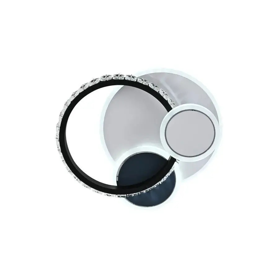 LED полилей с кристал Gella 48W, кръгла, студена/гореща/неутрална светлина, черно и бяло