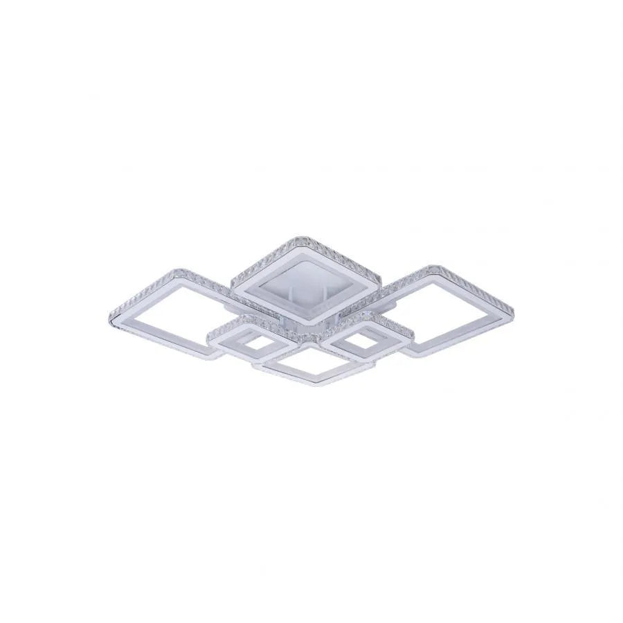 LED полилей с дистанционно управление и Quadris RGB 170W, 6 квадрата, студена/гореща/неутрална светлина, бяло, бяло