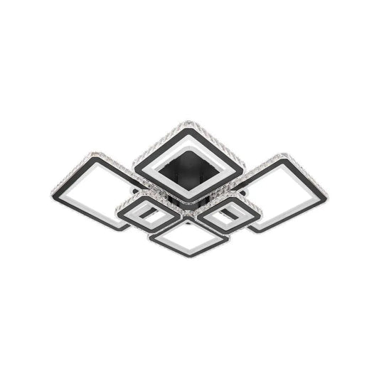 LED полилей с дистанционно управление и Quadris RGB 330W Crystal, 6 квадрата, студ/гореща/неутрална светлина, нестабилен, черен