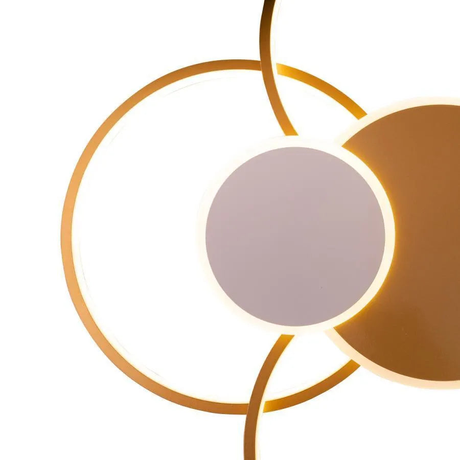 LED полилей с дистанционно KILLIAN 74W, 6 кръга, Студена/Топла/Неутрална светлина, Димируем, Бяло злато