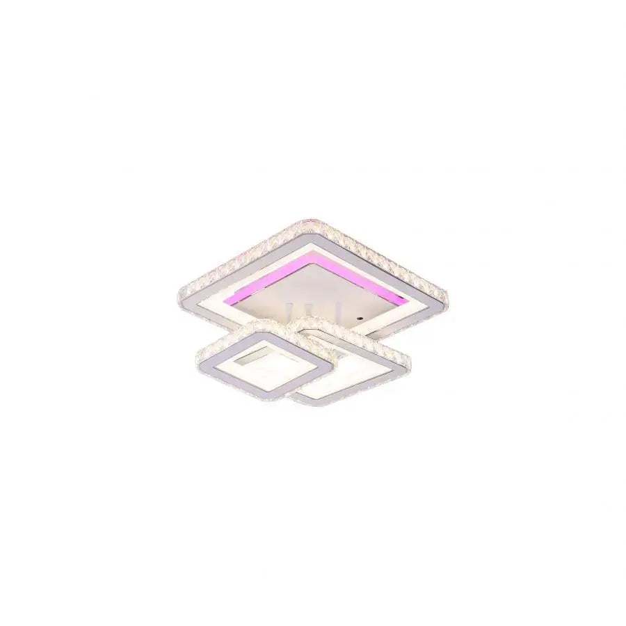 LED полилей с дистанционно управление и Crystal Leila 154W, 3 квадрат