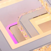 Похот поведе Нова Квадрия с кристали, 3 източника на светлина, RGB, с дистанционно управление, 154W, бял и неръждаем