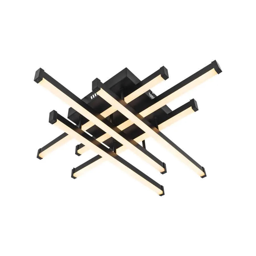 LED полилей с дистанционно управление Mora 120W, 6 елемента, линейна, студена/гореща/неутрална светлина, нестабилна, черна