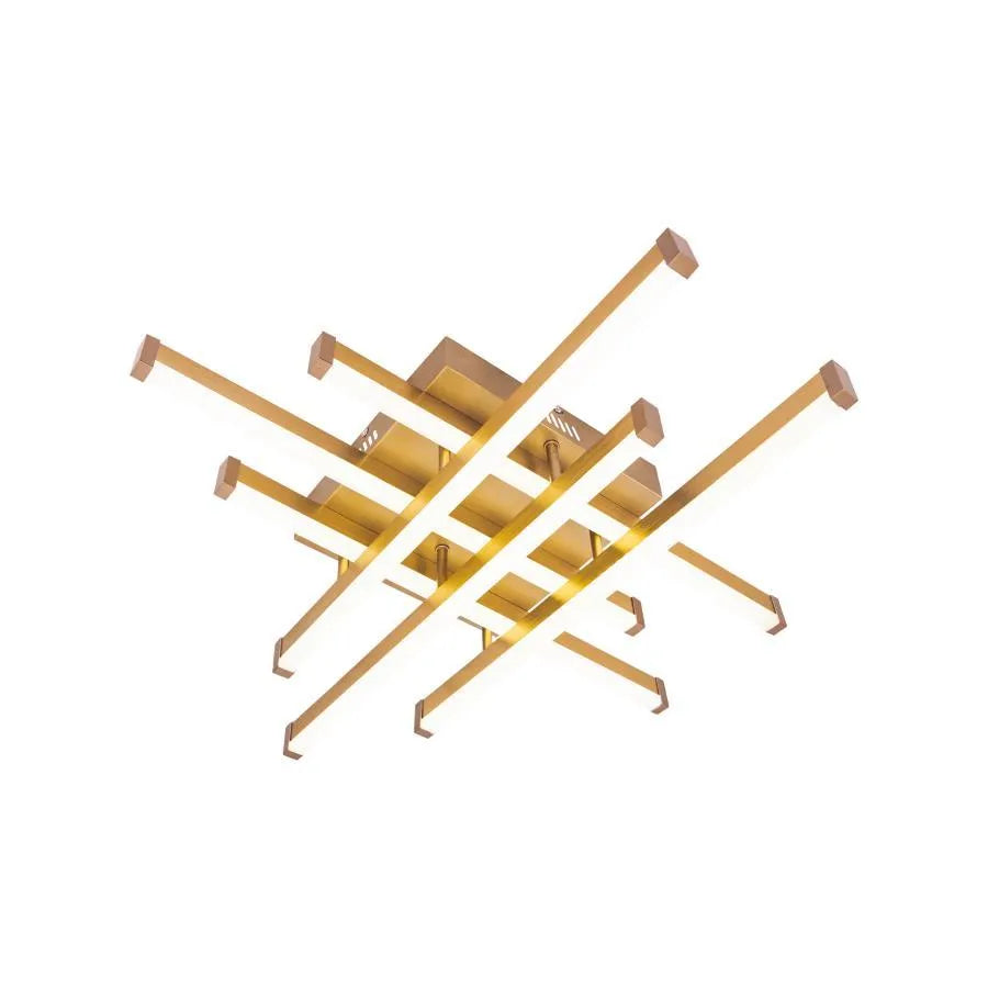 LED полилей с дистанционно управление Mora 120W, 6 елемент, линеен, студ/гореща/неутрална светлина, лъч, лъскаво злато