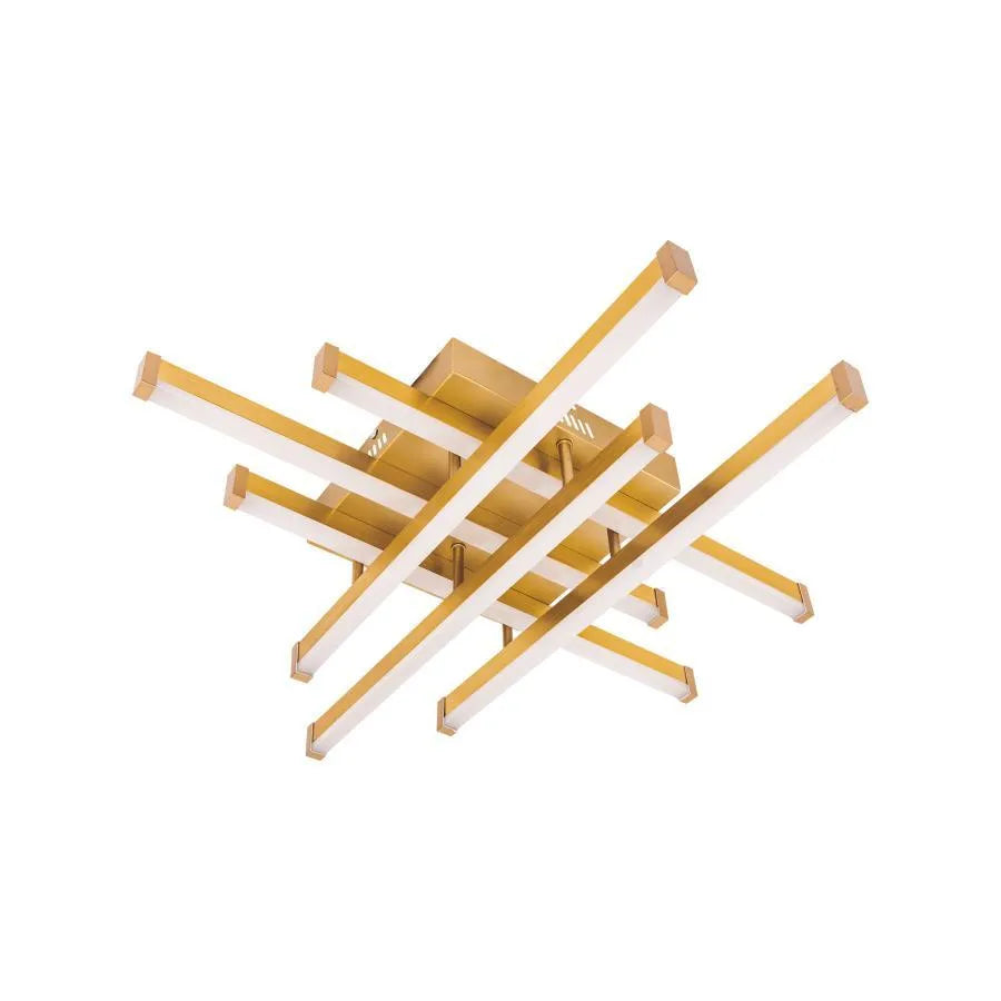 LED полилей с дистанционно управление Mora 120W, 6 елемент, линеен, студ/гореща/неутрална светлина, лъч, лъскаво злато