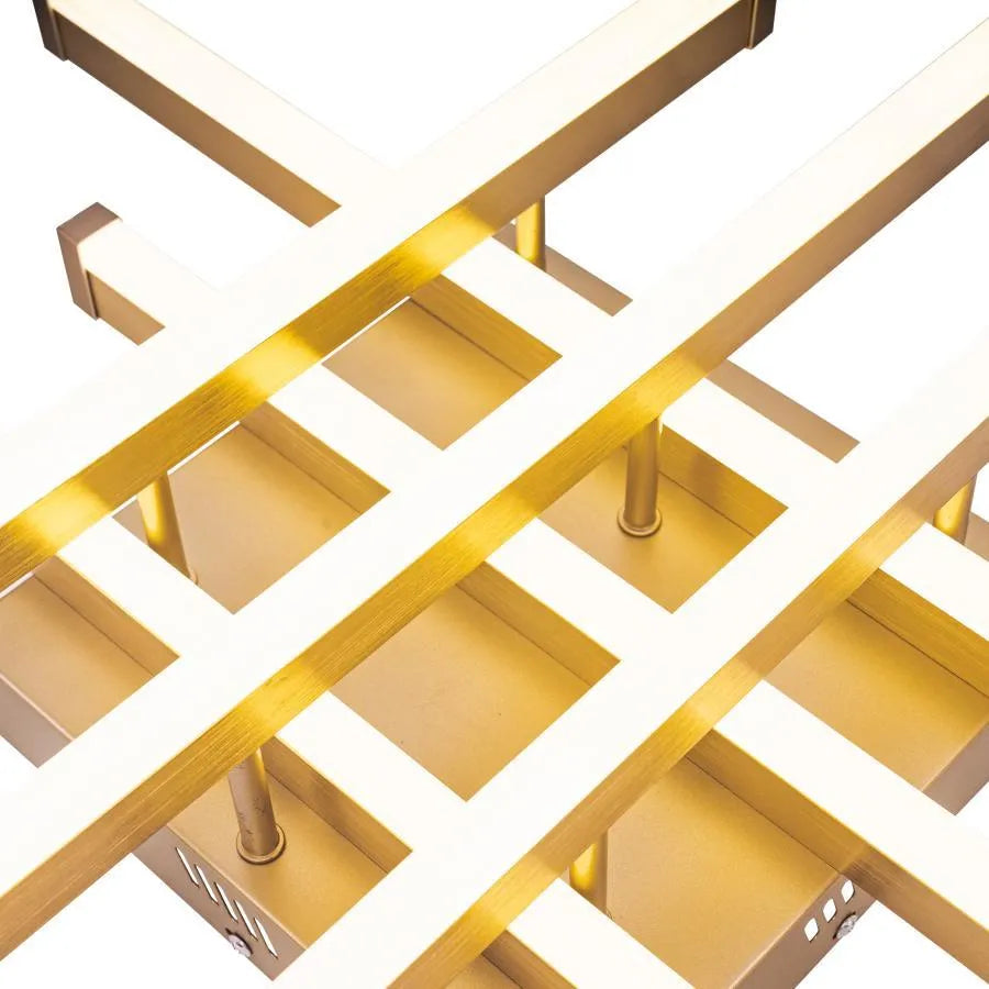 LED полилей с дистанционно управление Mora 120W, 6 елемент, линеен, студ/гореща/неутрална светлина, лъч, лъскаво злато