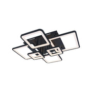 LED полилей с дистанционно управление, ела, 6 квадрата, 124W, студена/гореща/неутрална светлина, нестабилна, черна