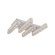 LED полилей с дистанционно управление и Crystal Priscila 80W, 4 елемента, линеен, студен/горещ/неутрален светлинен, нестабилен, лъскав хром