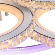 Lulus доведе Nova Rondra с кристали, 6 източника на светлина, RGB, с дистанционно управление, 154W, бял и неръждаем