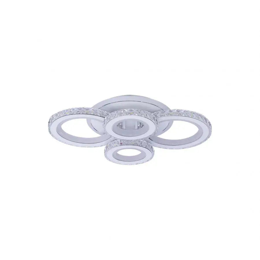 Lulus LED Nova Rondra с кристали, 4 източника на светлина, RGB, с дистанционно управление, 68W, бял и неръждаем
