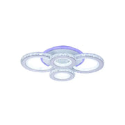 LED полилей с дистанционно управление и кристал Nova RGB 86W, 4 кръга, студена/гореща/неутрална светлина, бяло, бяло