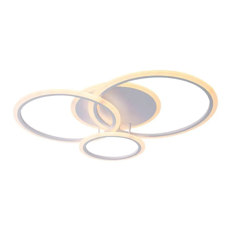 LED полилей с дистанционно управление на Lucy 70W, 4 кръга, студ/гореща/неутрална светлина, лъч, бяло