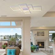 LED полилей с Landen 184W дистанционно управление, 3 елемента, студена/гореща/неутрална светлина, нестабилна, бяла