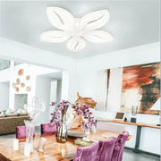 LED полилей с дистанционно управление с орхидея 65W, 5 венчелистчета, студ/гореща/неутрална светлина, лъч, бяло