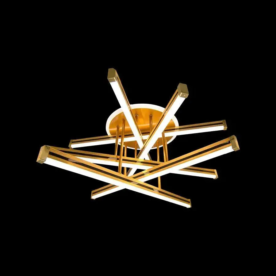 LED полилей с дистанционно управление 90W, 6 елемента, линеен, студ/гореща/неутрална светлина, нестабилно, бяло злато