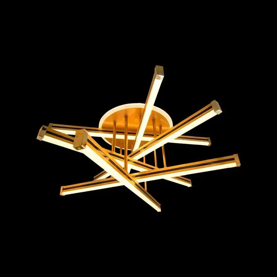 LED полилей с дистанционно управление 90W, 6 елемента, линеен, студ/гореща/неутрална светлина, нестабилно, бяло злато