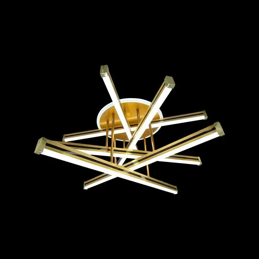 LED полилей с дистанционно управление 90W, 6 елемента, линеен, студ/гореща/неутрална светлина, нестабилно, бяло злато