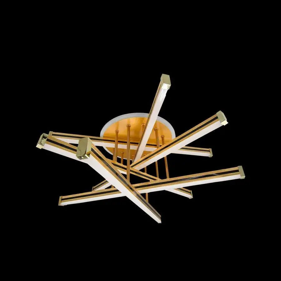 LED полилей с дистанционно управление 90W, 6 елемента, линеен, студ/гореща/неутрална светлина, нестабилно, бяло злато