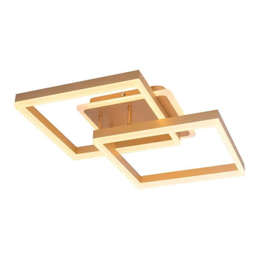 LED полилей с дистанционно управление arwen 142w, 2 квадрата, студ/гореща/неутрална светлина, нестабилна, златиста