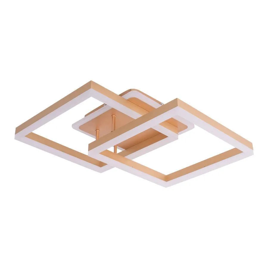 LED полилей с дистанционно управление arwen 142w, 2 квадрата, студ/гореща/неутрална светлина, нестабилна, златиста