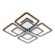 LED полилей със сусамово дистанционно управление 77W, 4 квадрата, студена/гореща/неутрална светлина, нестабилна, черна