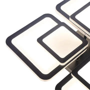 LED полилей със сусамово дистанционно управление 77W, 4 квадрата, студена/гореща/неутрална светлина, нестабилна, черна