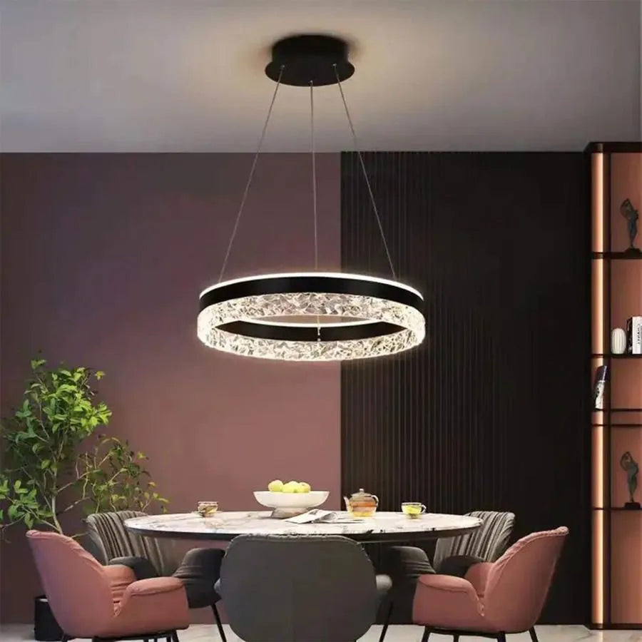 LED полилей, окачен с 124W смело дистанционно управление, студена/гореща/неутрална светлина, нестабилна, черна, регулируема височина