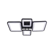 LED полилей с дистанционно управление, ела, 4 квадрата, 85W, студена/гореща/неутрална светлина, недобросъвестно, черно