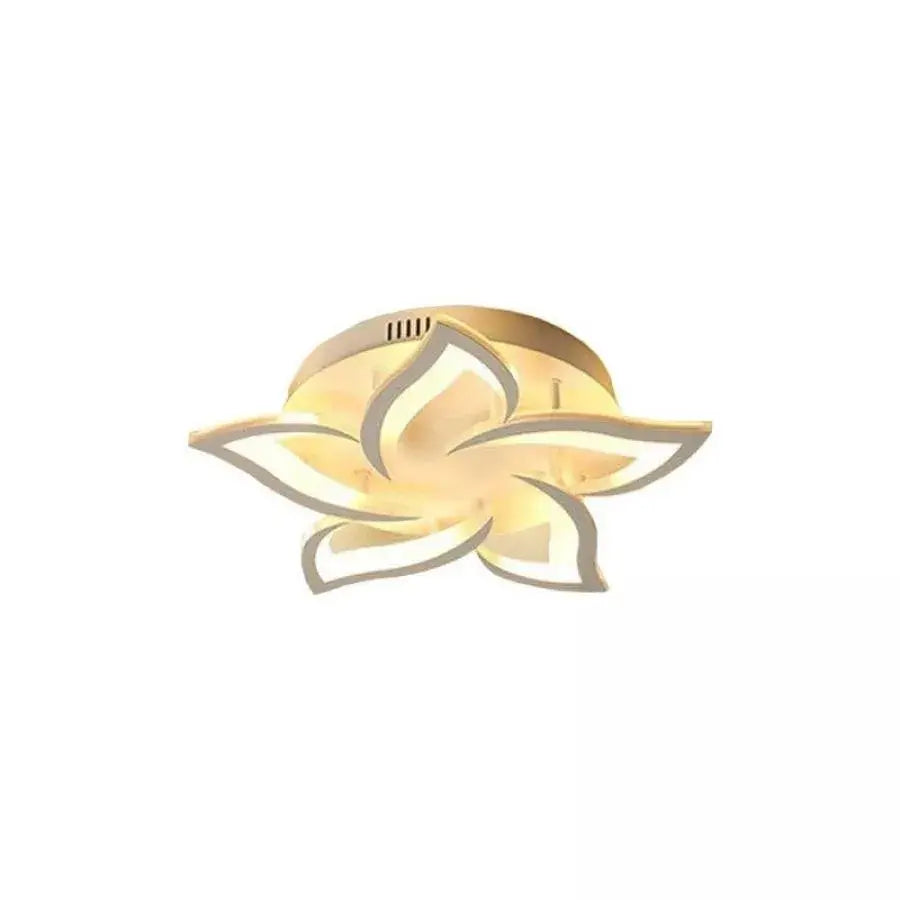 LED полилей с Lotus 74W дистанционно управление, 5 венчелистчета, студ/гореща/неутрална светлина, нестабилен, бял