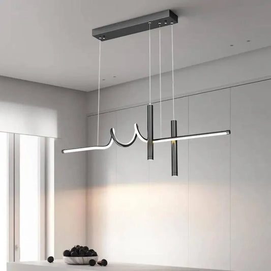 LED полилей, окачен с дистанционно управление Danna 35W, студена/гореща/неутрална светлина, нестабилна, черна, регулируема височина