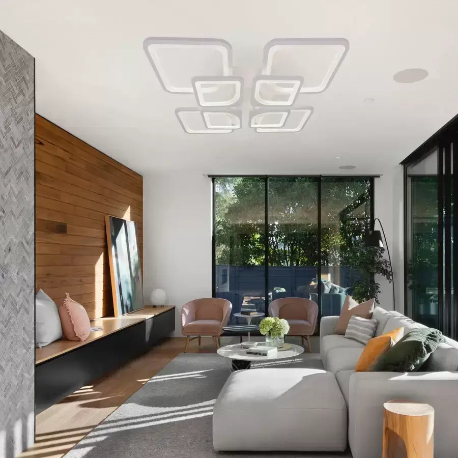 LED полилей със Zoe 135W дистанционно управление, 8 квадрата, студ/гореща/неутрална светлина, нестабилна, бяла